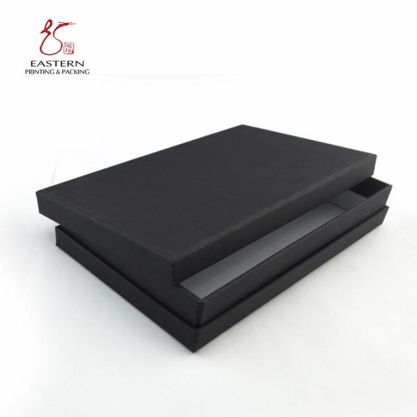 CMYK Custom Printed Black Paperboard Packaging Box with Lid
