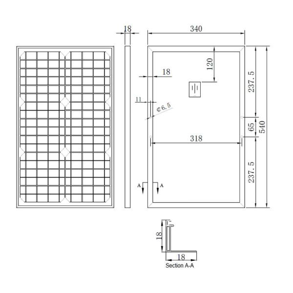 Small 30W Monocrystalline Solar Module 18V Mono And Poly Solar Panels