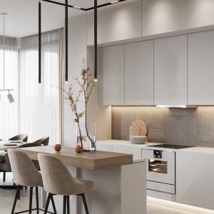 Creamy White Matte Lacquer Kitchen Cabinet And Marble Top