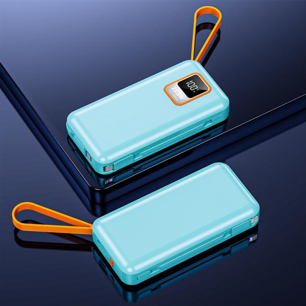 Outdoor 10000mAh TC Port Mini 22.5W Fast Charging Power Bank with Cable and Real Capacity
