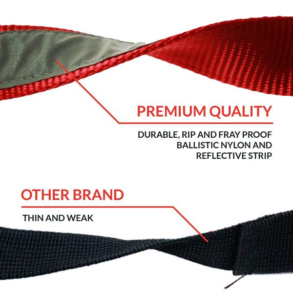 Nylon Reflective Dog Leash , Double Handle Dog Leash Hold Strong Dogs