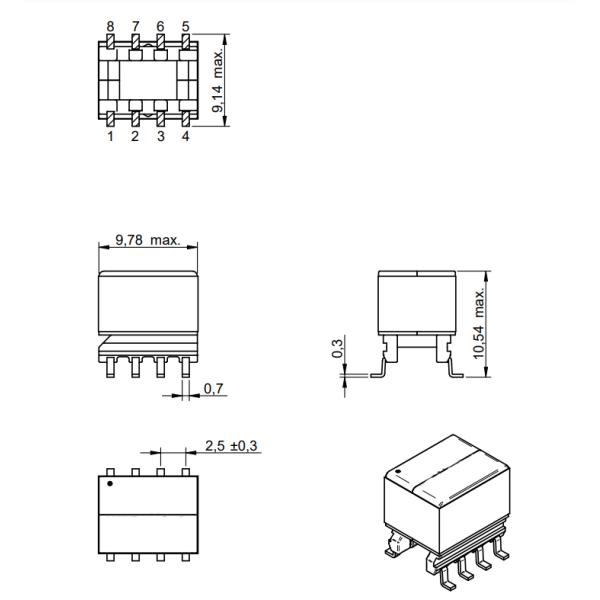 No Aging Surface Mount SMPS Flyback Transformer Low Cost Power 750370040