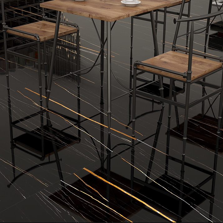 Modern Design Style Black and White Marble Bathroom Strip Tiles with Golden Vein
