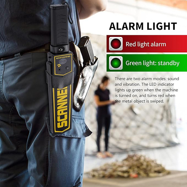 Portable Metal Detector Alarm Hand Held Metal Detector with 9V battery led alarm