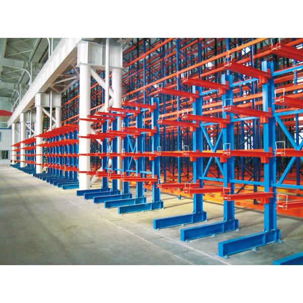 Cantilever Racking Roll Out Telescopic Cantilever Rack For Long Steel Pipe Storage