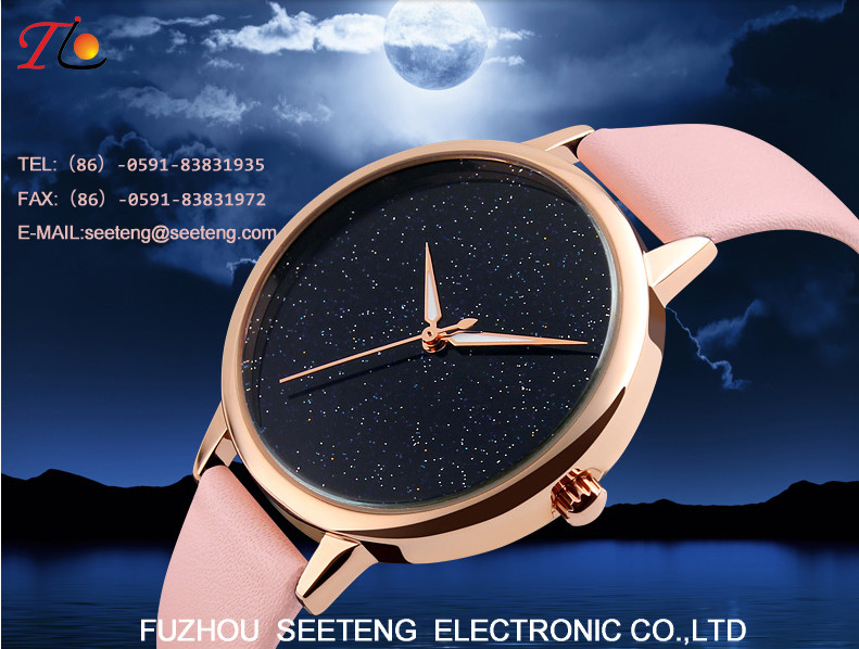 PU leather strap with alloy case sports watch suitable for climing and skiing