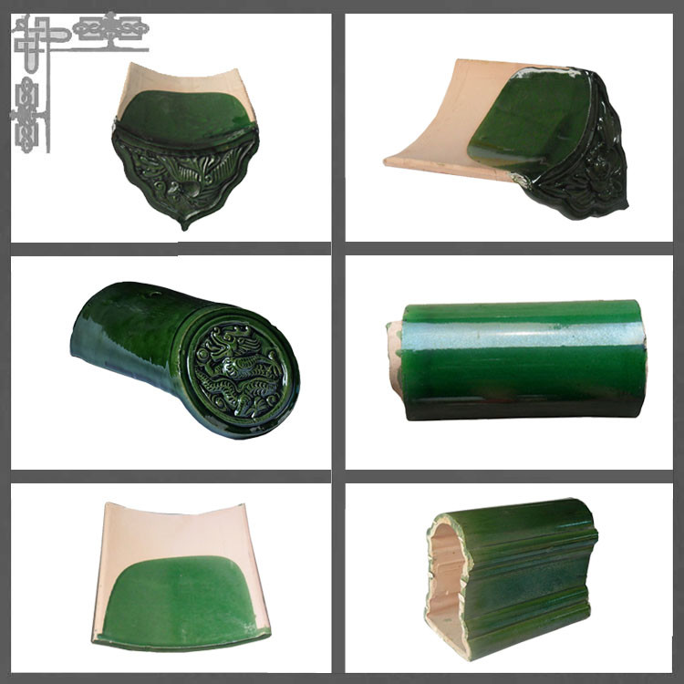 200mm Chinese Glazed Roof Tiles Handmade Eaves Japanese Building Materials