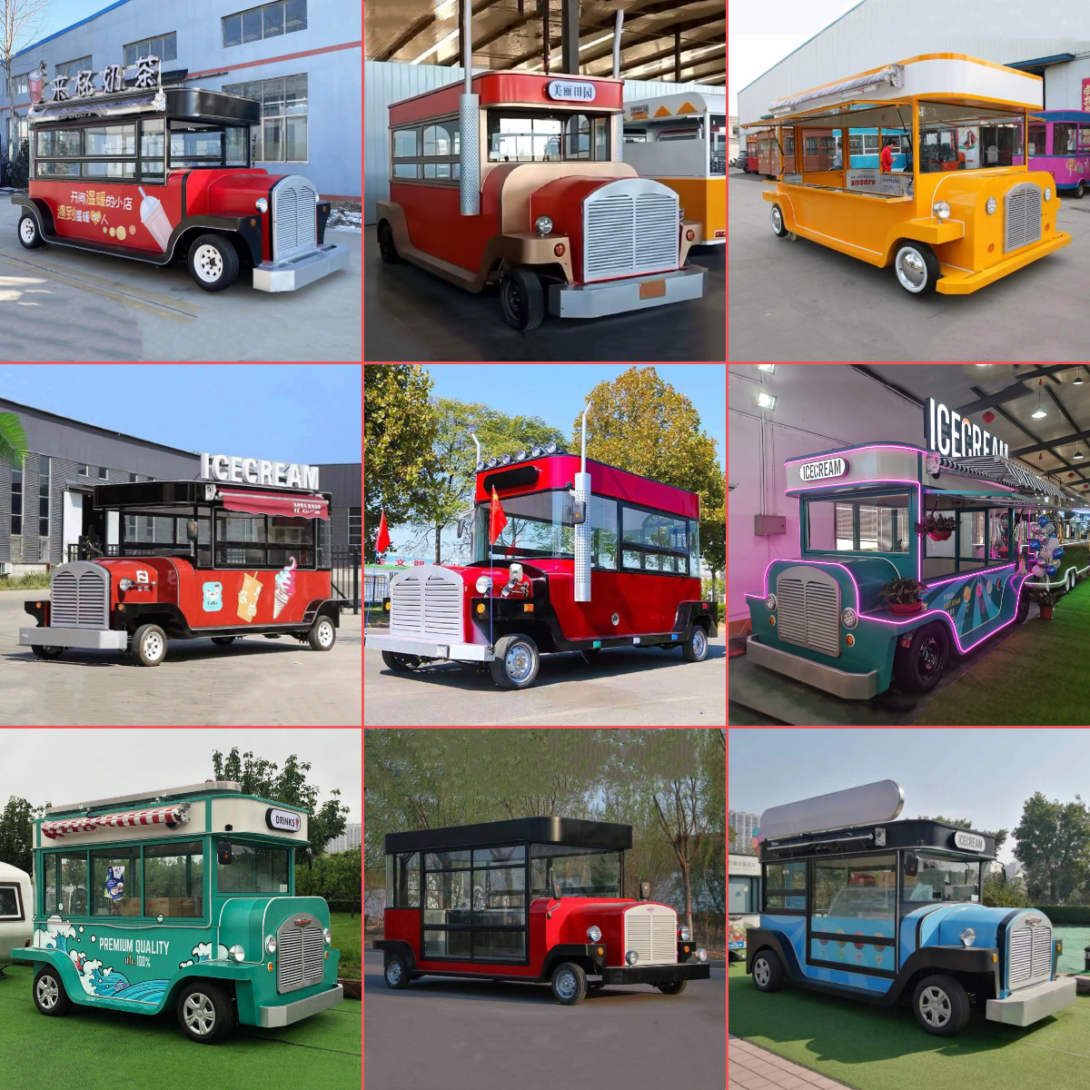 Customerized Electric Mobile Street Fast Food Snack Catering Van Truck Trailer Kiosk