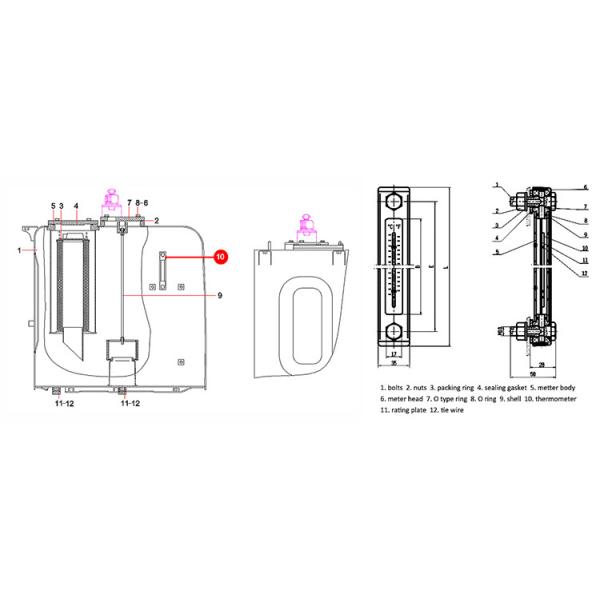 A250100000174 0.15MPa Hydraulic Tank Oil Level Indicator With Thermometer