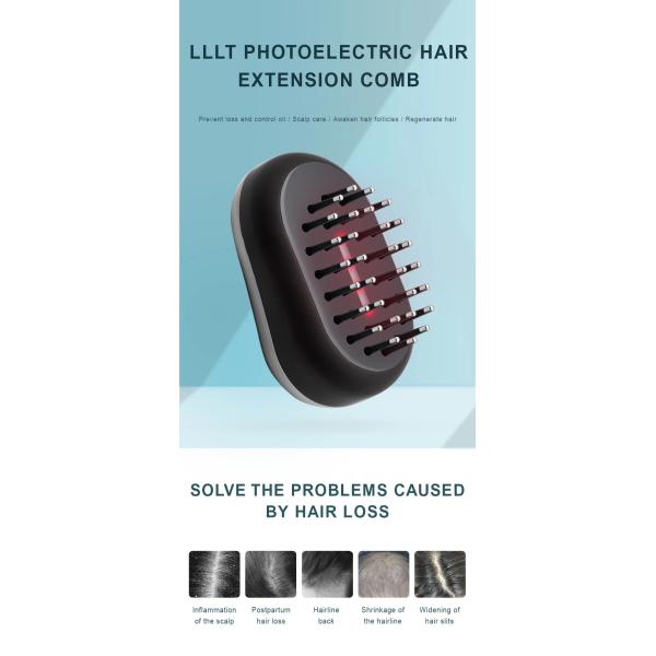 Home Use Mini Hair Comb Brush Improve Hair Growth ABS Stainless Steel Bar Massage Comb Brush