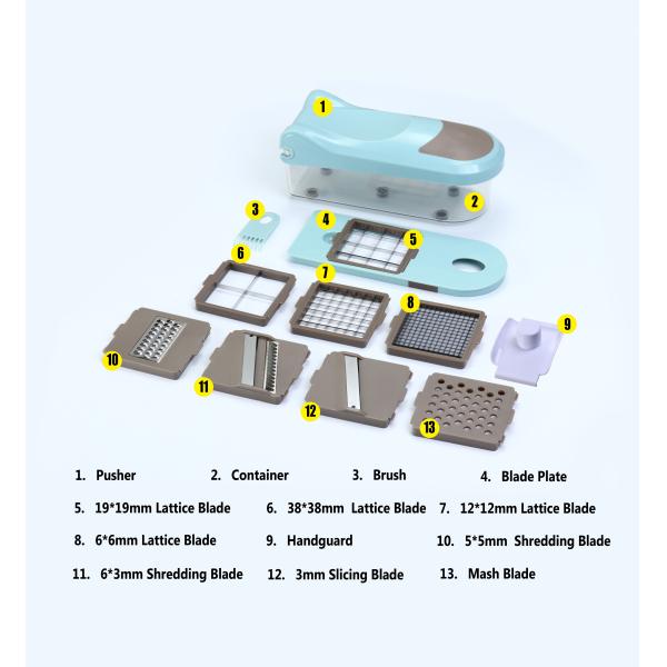ABS SS Kitchen Vegetable Chopper With Container For Cheese Carrots Onion Tomato Plantain