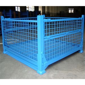 Steel Collapsible Pallet Container , Stackable Rigid Wire Containers With