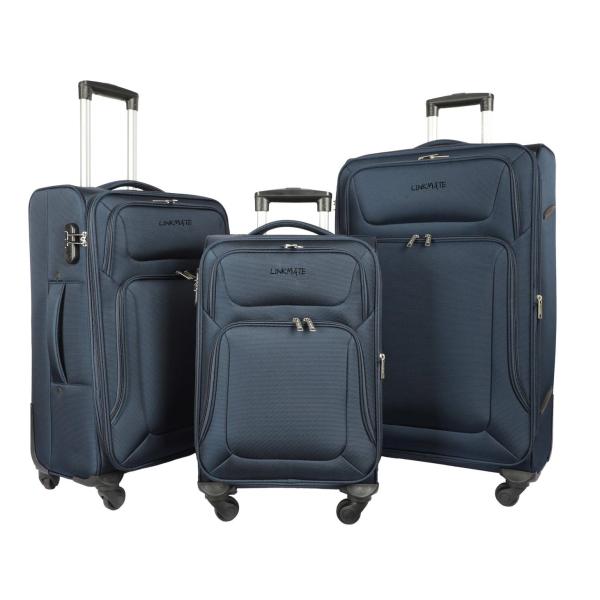 3pcs Soft Travel Luggage Set Softshell Suitcase With Spinner Wheels Normal Lock