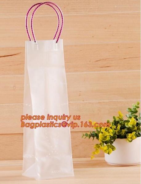 Quality Wine Chiller, Wine Cooler Plastic bag, PVC Wine Cooler Bag, Refillable Travel Plastic Pvc Bottle Ice Tote Red Wine Coole for sale