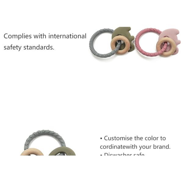 Diameter 8cm Silicone Teething Rattle