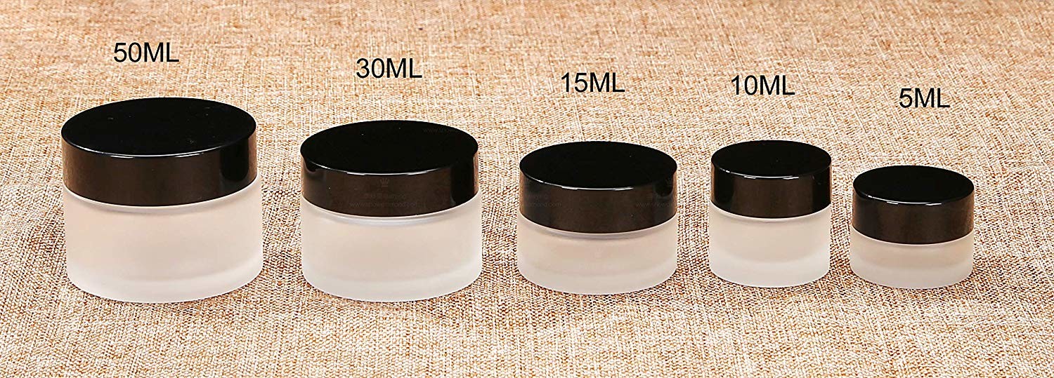 Matt Glass Empty Face Cream Containers Multi Capacities 5ml 10ml 15ml