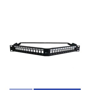 China 1U Module 24 Port Angled Patch Panel unload keystone Jack on sale