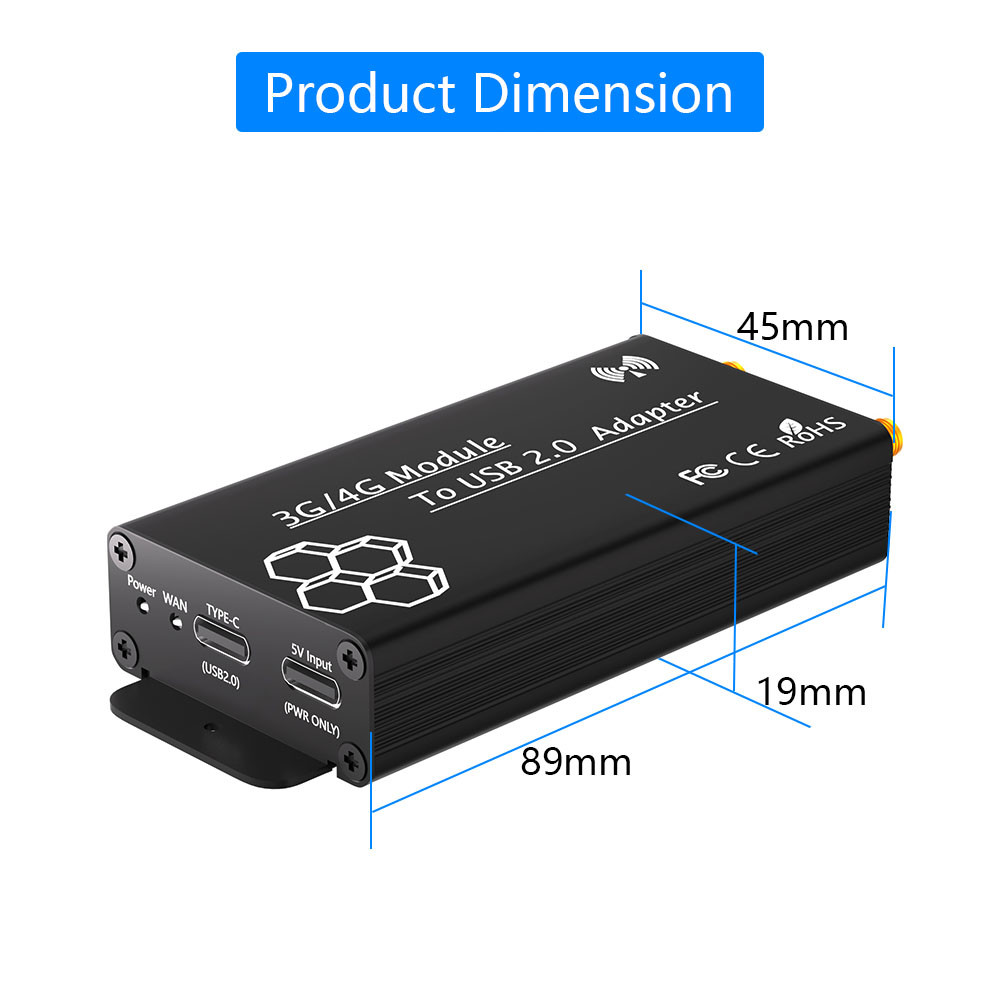 4G Wireless Mini PCI-E To USB 2.0 TYPE C Adapter ODM