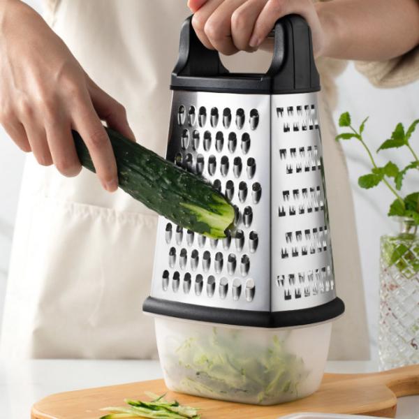 China 4 Sided Stainless Steel Heavy Duty Kitchen Box Cheese Grater For Parmesan Cheese wholesale