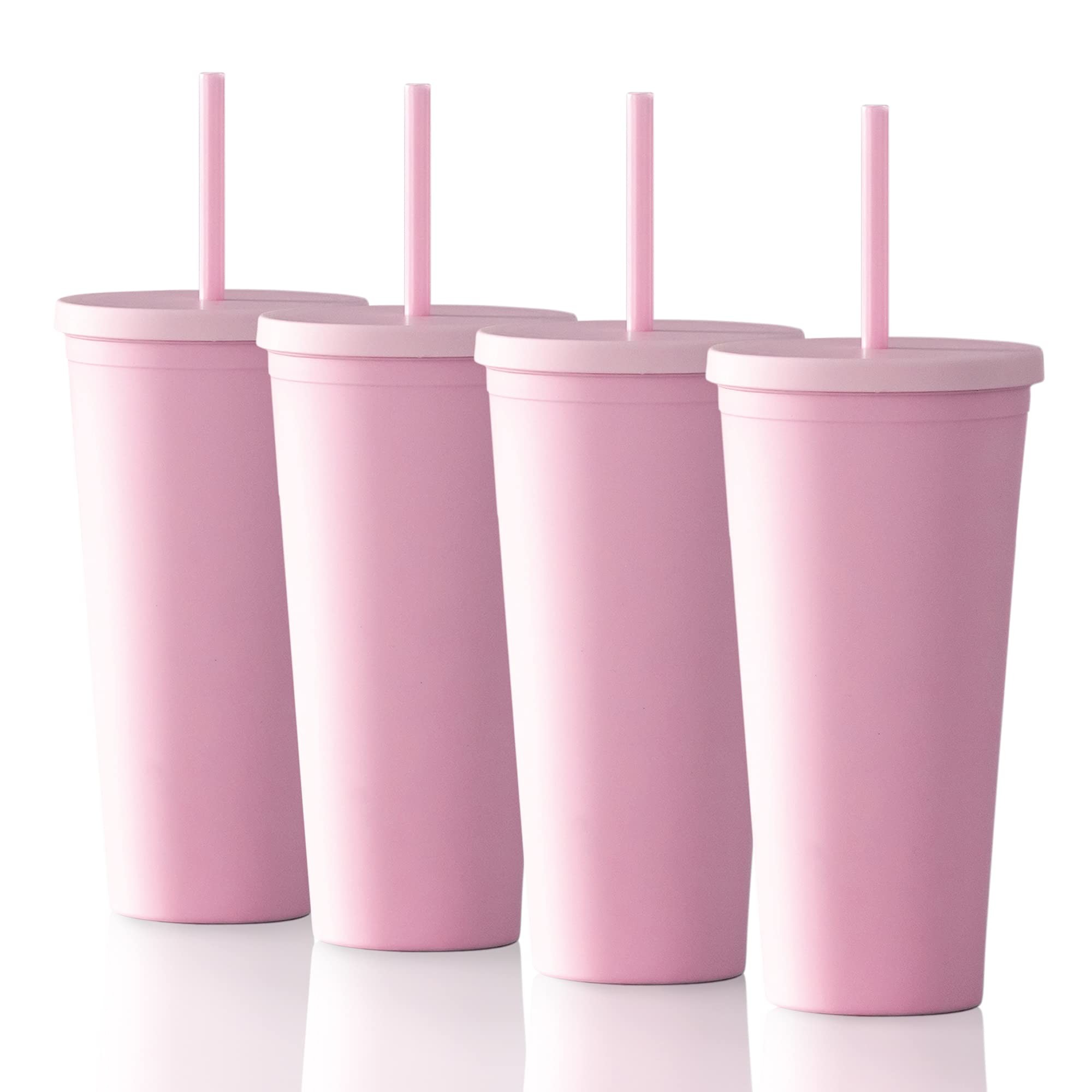 22 Ounces Colorful Iced Coffee Travel Mug With Straw Personalized Plastic Tumblers For Parties Birthdays Leak Proof Splash Proof And Easy To Clean