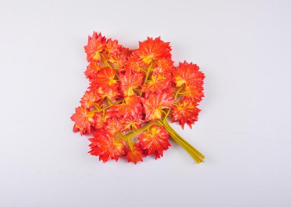 Quality Ornamental 18 Leaves Silk Plastic Artificial Maple Tree Branches for sale