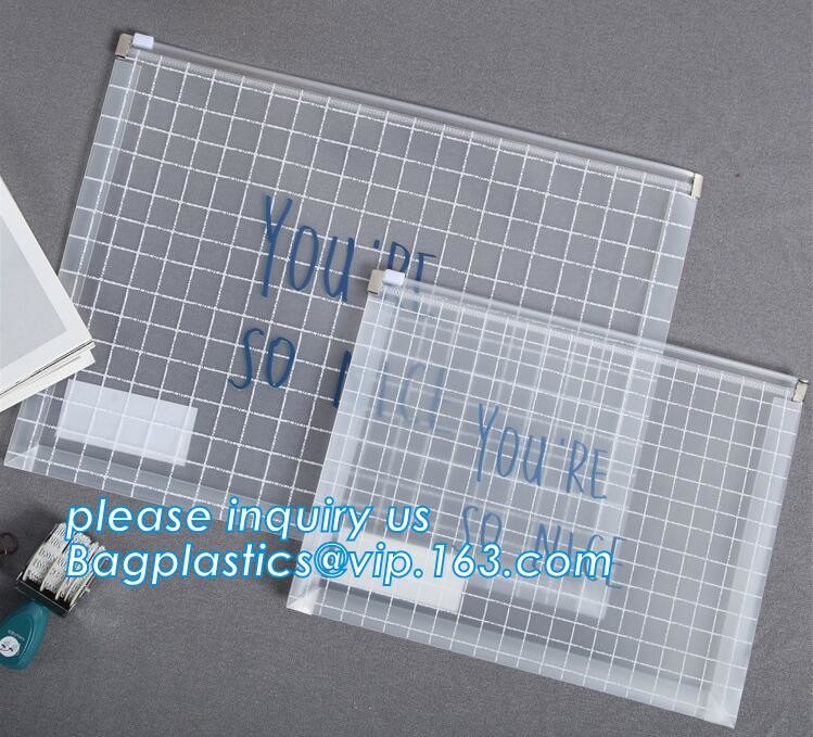 Promotional Low MOQ colorful A5 size matte waterproof mesh PVC file pocket folder/document bag with zipper and custom lo