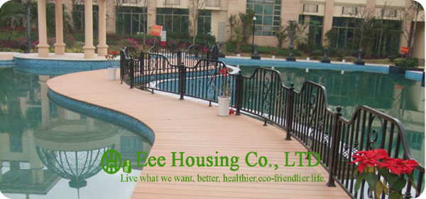 Anti-moisture Outdoor WPC decking For Balcony, Easy Installation and Environmental Friendly