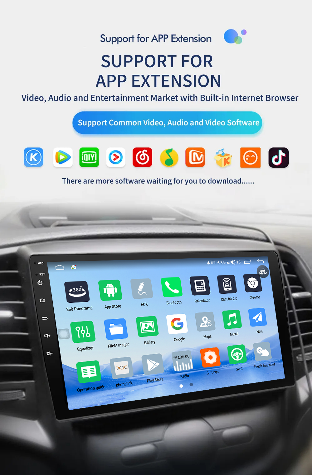 Universal Radio Stereo Audio Head Unit 9 Inch 2 Din Double Din Car DVD Player with Bluetooth