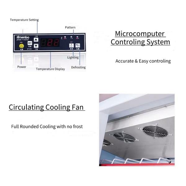 Practical White Double Door Beverage Cooler , 1200L Commercial Bottle Cooler Upright