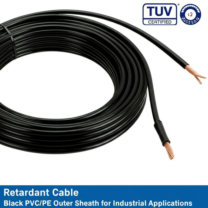 China TUV Certified Flame Retardant Cable Black PVC/PE Outer Sheath for Industrial Applications wholesale
