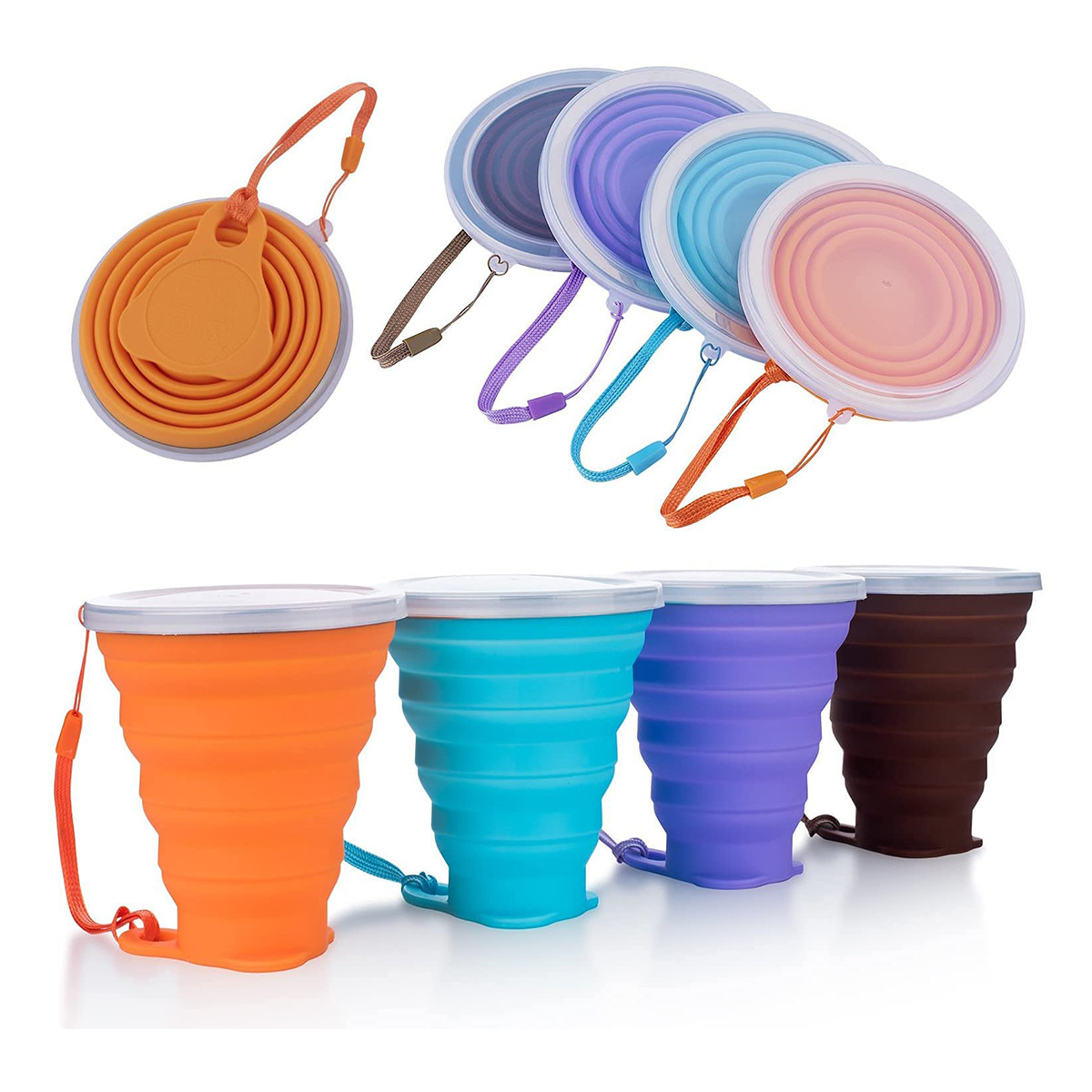 China Custom Logo Travel Silicone Foldable Cup BPA Free Collapsible 270ml wholesale