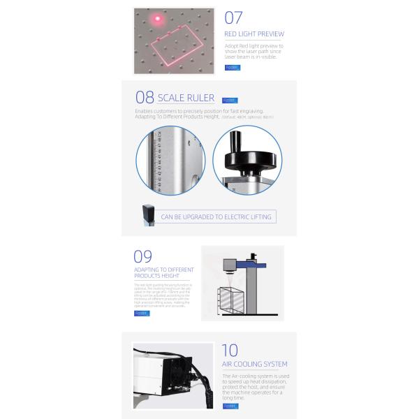 3W 5W 10W 15w Mini Portable Desktop Red Light Focusing System Color UV Laser Marking and Engraving Machine