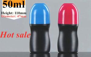 Black Plastic Roll On Bottle 50ml Rolling Perfume Bottle Plastic