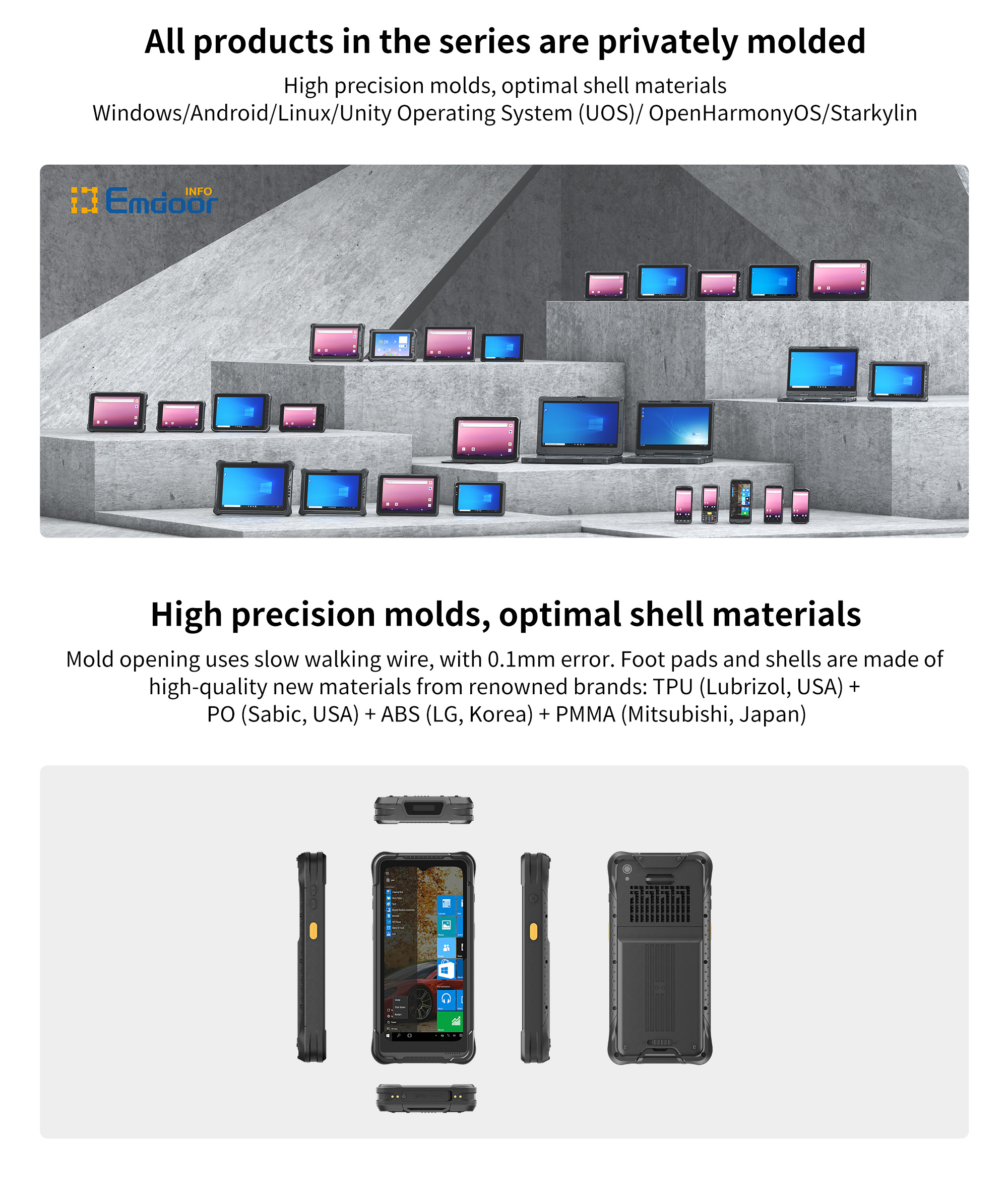 Industrial Rugged Handheld PDA 2D Barcode Scanner NFC Communication 4 inch Screen Size Android Smartphone