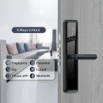 Semi Auto Smart Handle Front Door Lock Fingerprint Code Card Key TTLock Access