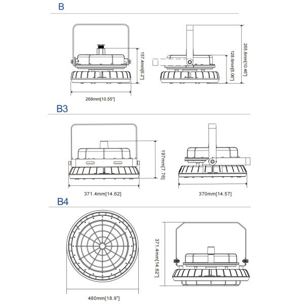 60W 100W 200W Atex LED Explosion Proof Light