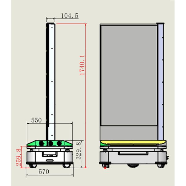 55 Inch Transparent OLED Mobile Advertising Robot with AI Voice Interaction