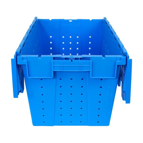 Customized Color Logistic Distribution Plastic Crate with Hinged Lid Acceptable OEM ODM