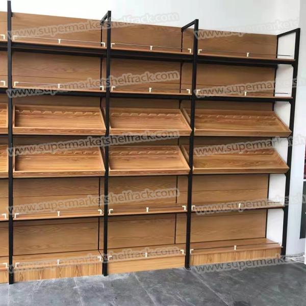 Steel And Wood CombinedDouble Side Supermarket Rack For Supermarket