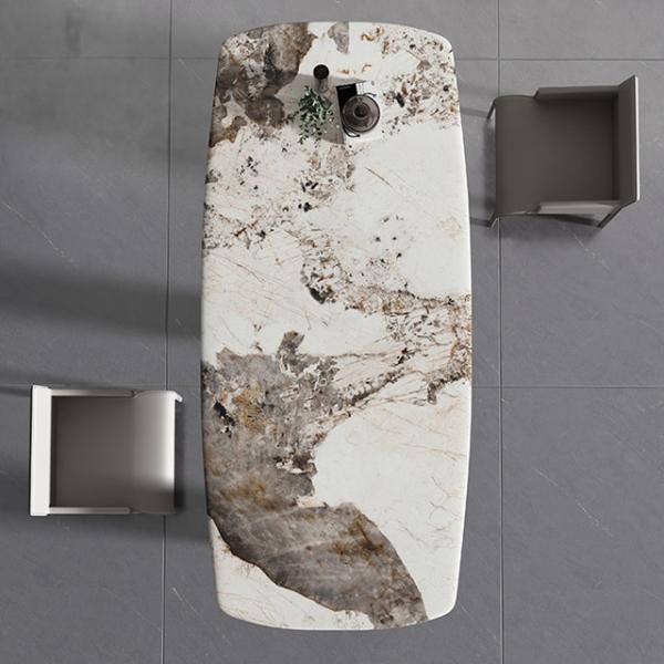 Geometric Structure Italian Marble Top Table Rectangular 200cm Long