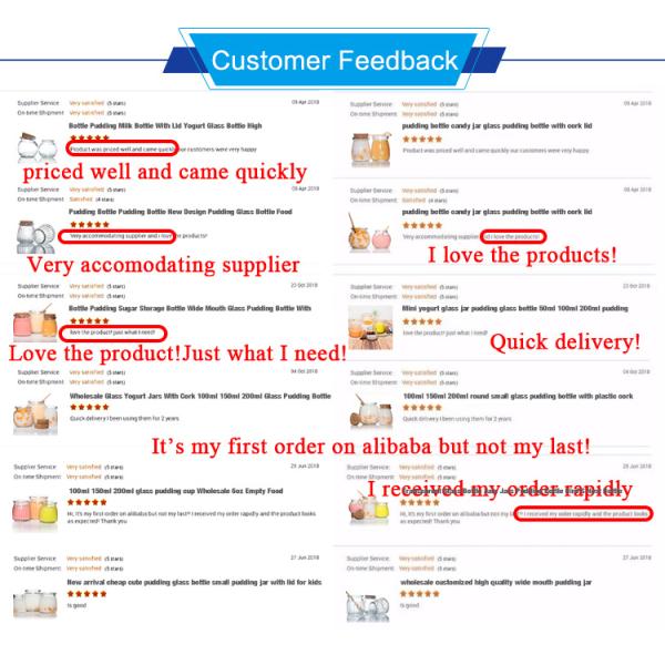 New Design 100ml 200ml 300ml Glass Pudding Cheese Jar with Plastic Pudding Lid