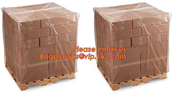 Customized Square Bottom or Side Guesst Plastic Protective Pallet Covers, 4 Mil Dust proof Clear Pallet Covers, BAGPLAST