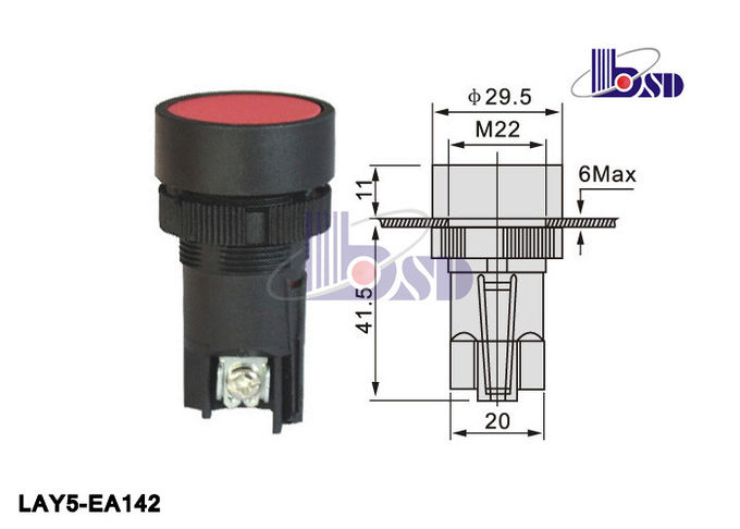 LAY5（XB2）-EA142 red color spring return flat button push button swithes