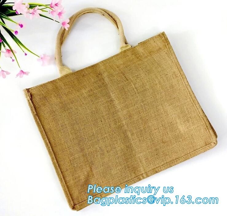 JUTE STORAGE BASKET WITH COTTON ROPE HANDLES,Burlap fabric jute toy storage basket for home storage organization bagease