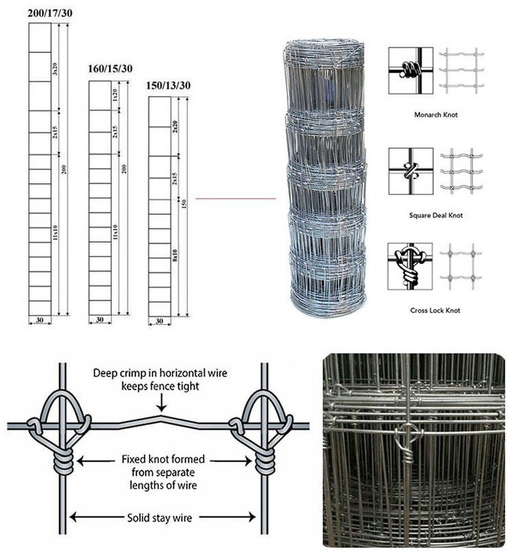 Grassland Weave Iron Wire Mesh Field Fence For Cattle Metal Net