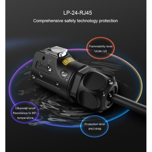 CNLINKO LP24 RJ45 Waterproof Connector LED Display Connector IP68 Waterproof Rj45 Connector