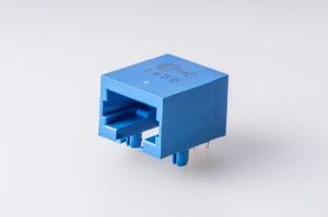 Full Plastic RJ11 RJ45 Jack Without Led Tab Down 8P8C  Single Port Color Blue