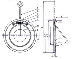 Single - Disc Swing Wafer Check Valve Americal ANSI ASME , Non Return Valve