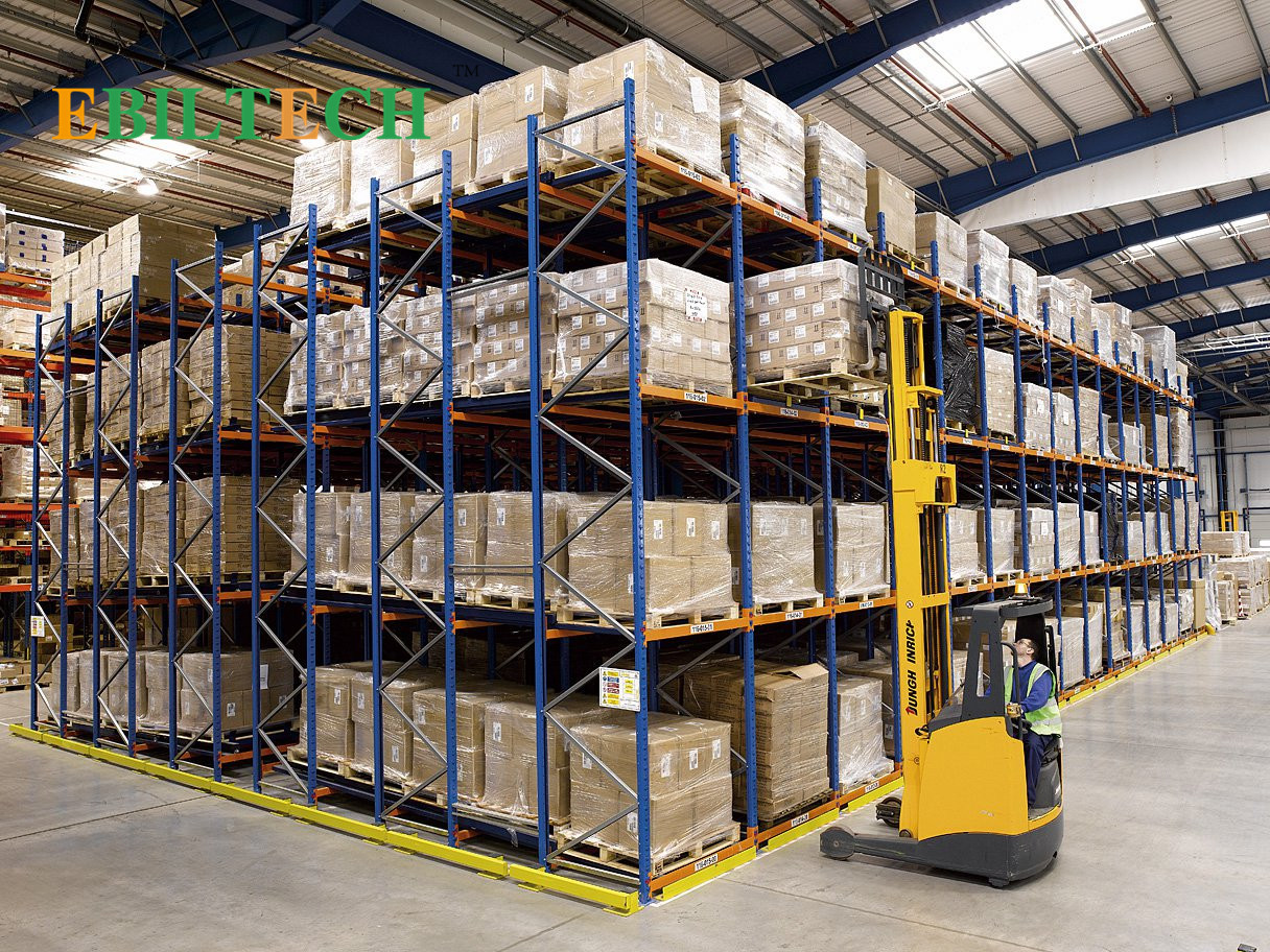 Warehouse Push Back Racking System Industrial First-In-Last-Out Operation Process