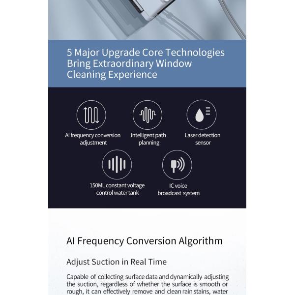 Xiaomi Hutt W66 Home Auto Window Cleaning Automatically Adjust Gears Water Spray Slim Design Mijia Hutt W66